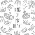 Royal crowns vector set